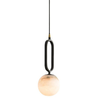 Avaris Modern Brass Pendant Light – Elegant Alabaster Design for Warm Kitchen Ambiance