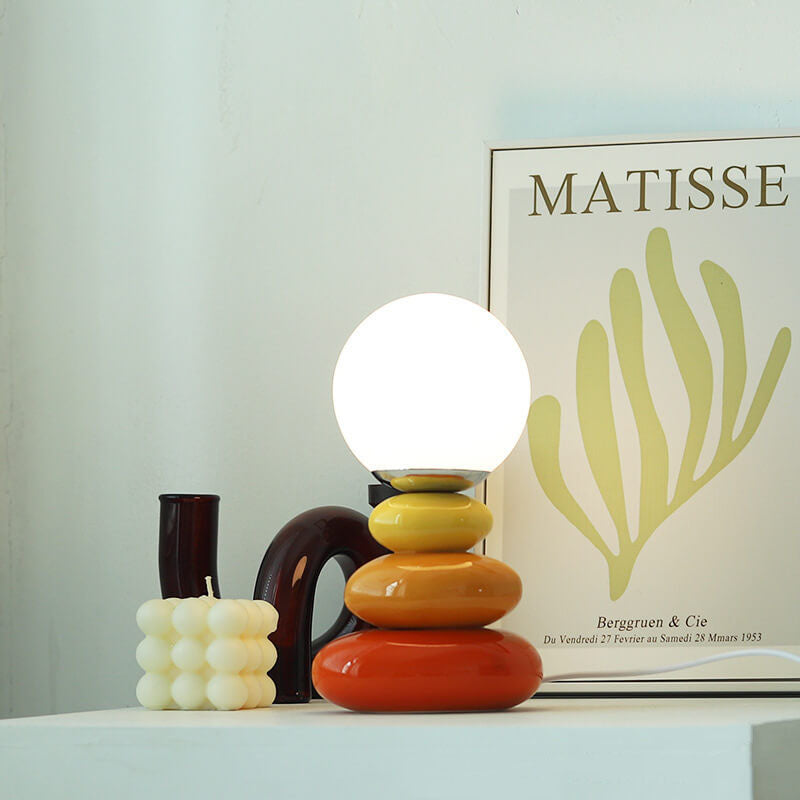 Nyvra Modern LED Stone Table Lamp – USB Powered Nordic Design Lighting