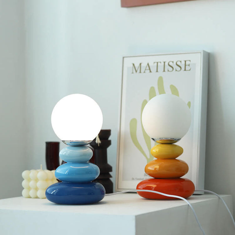 Nyvra Modern LED Stone Table Lamp – USB Powered Nordic Design Lighting