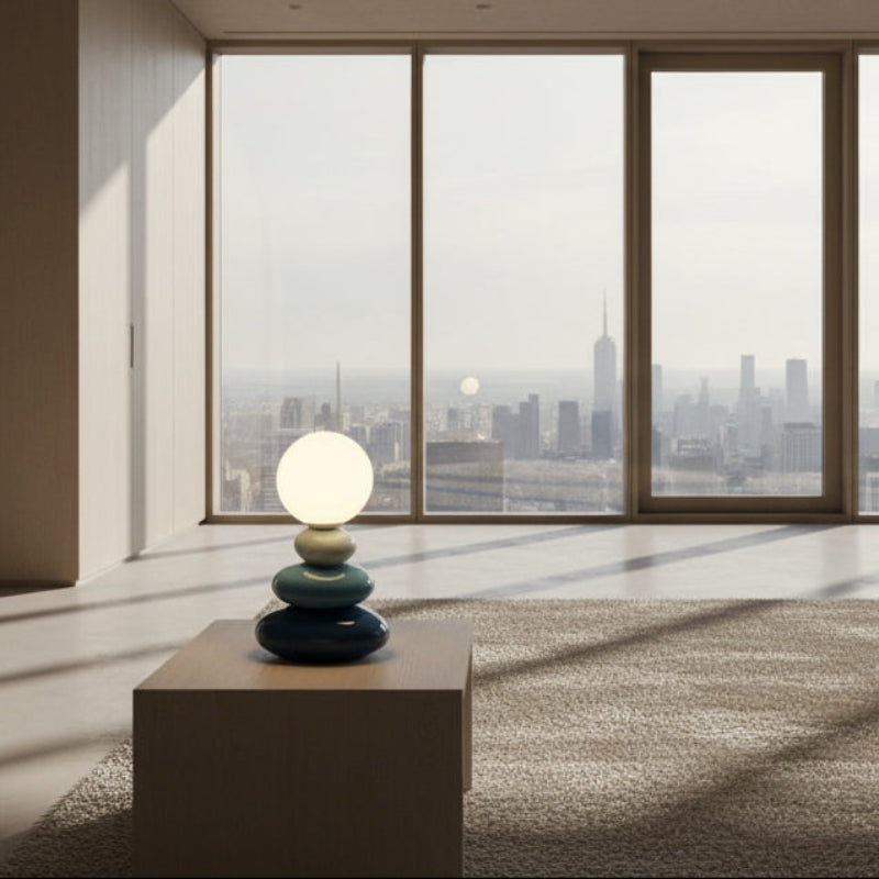 Nyvra Modern LED Stone Table Lamp – USB Powered Nordic Design Lighting