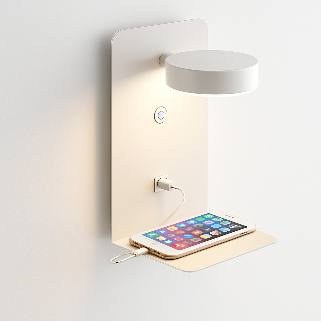 Orvessa Modern LED Wall Light – Adjustable Sconce with USB Charging