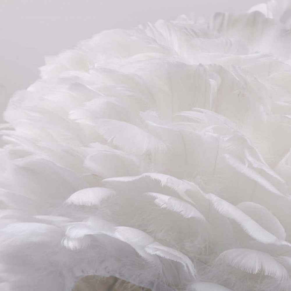 Selicity Modern Table Lamp – Stylish Globe Feather Shade for Cozy Bedroom Lighting
