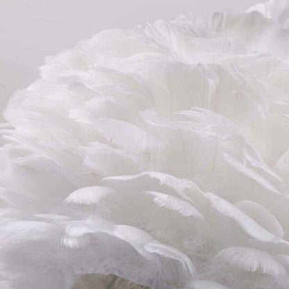 Selicity Modern Table Lamp – Stylish Globe Feather Shade for Cozy Bedroom Lighting