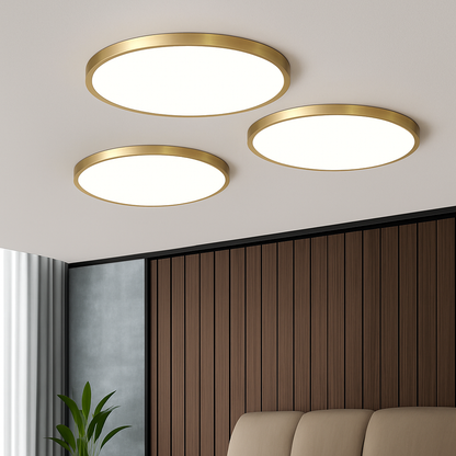 Denvia Ultra-Thin LED Ceiling Light – Copper Finish for Stylish Illumination