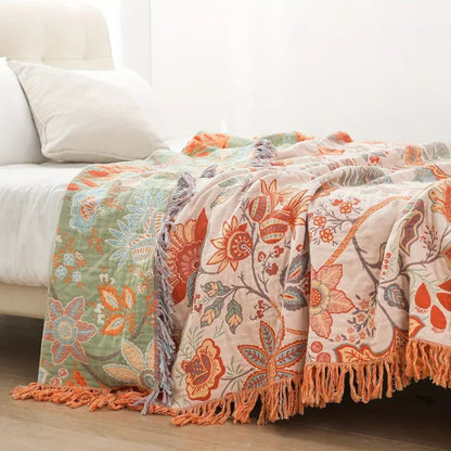 Selora Bohemian Floral Throw Blanket – Cozy Stylish Home Comfort Accessory
