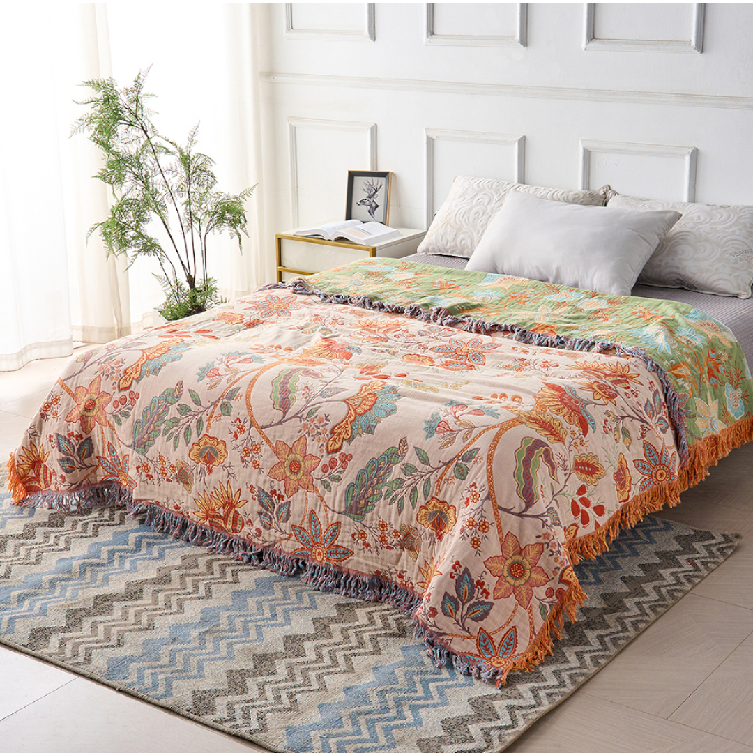 Selora Bohemian Floral Throw Blanket – Cozy Stylish Home Comfort Accessory