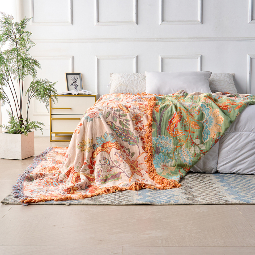 Selora Bohemian Floral Throw Blanket – Cozy Stylish Home Comfort Accessory