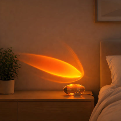 Siora Modern Sunset Table Lamp – Geometric Design for Cozy Bedroom Lighting