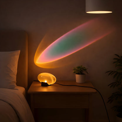 Siora Modern Sunset Table Lamp – Geometric Design for Cozy Bedroom Lighting
