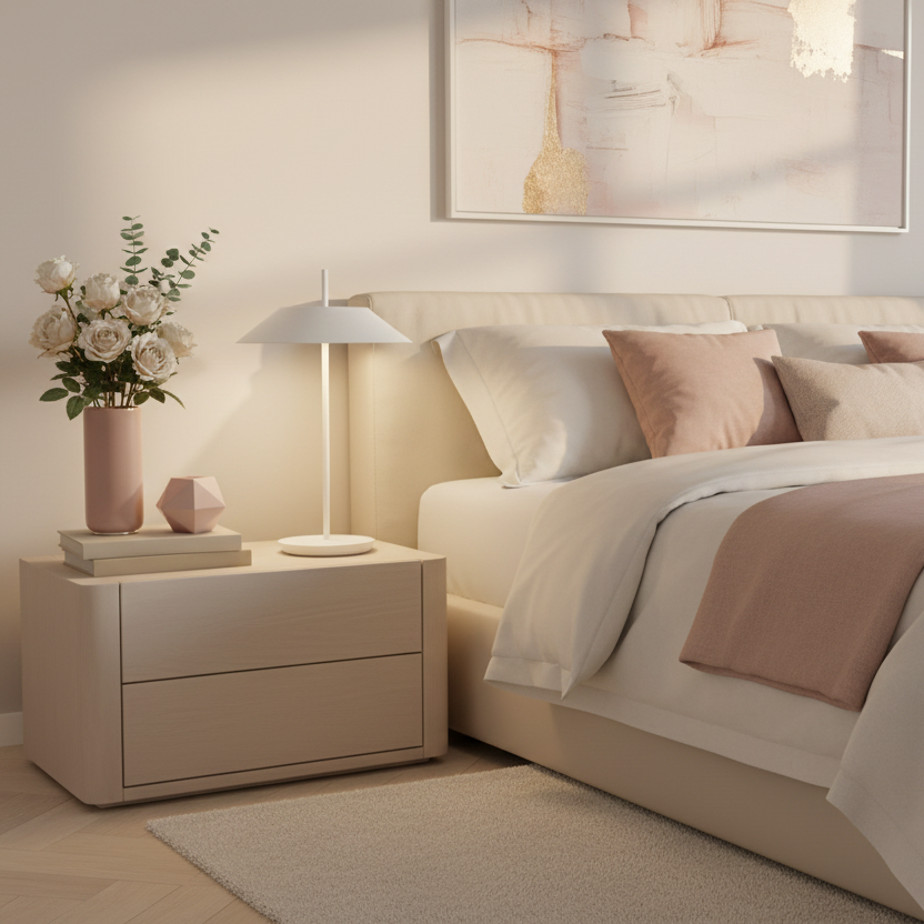 Noirhalo Modern Bedside Lamp with Touch Control and Warm Glow