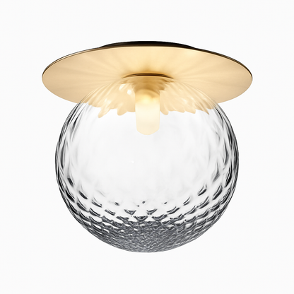 Bavelle Modern Gold Flush Mount Ceiling Light – Elegant Glass Dome Design for Cozy Ambiance
