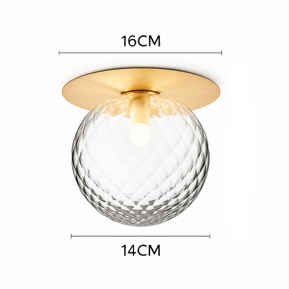 Bavelle Modern Gold Flush Mount Ceiling Light – Elegant Glass Dome Design for Cozy Ambiance