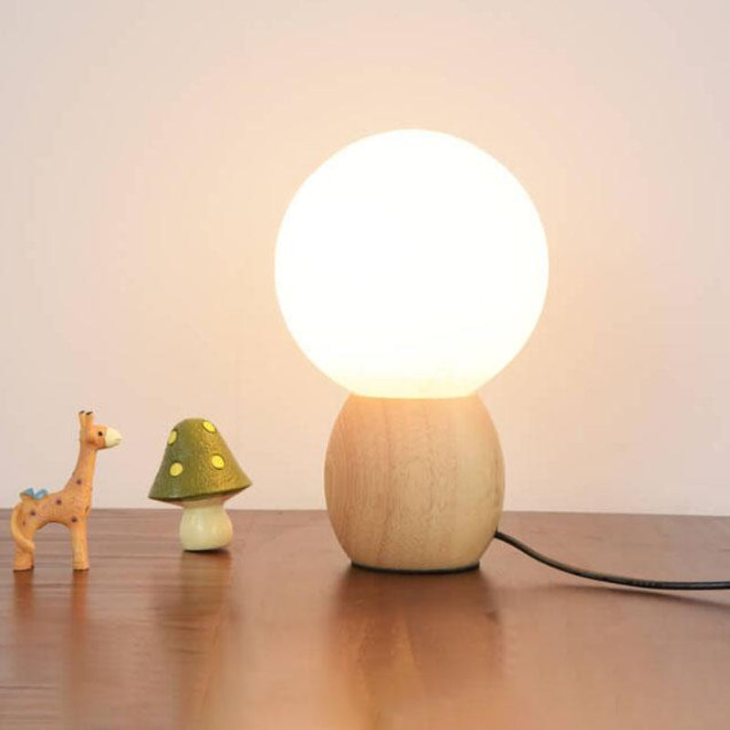 Moonwell White Glass Table Lamp for Soft Modern Illumination