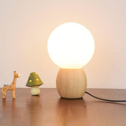 Moonwell White Glass Table Lamp for Soft Modern Illumination