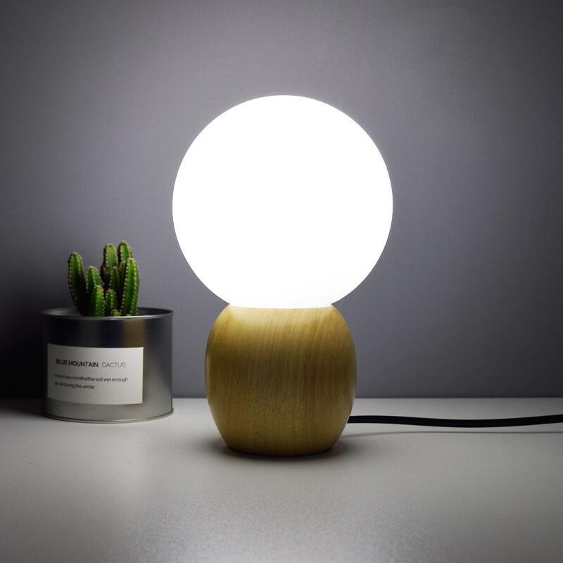 Moonwell White Glass Table Lamp for Soft Modern Illumination