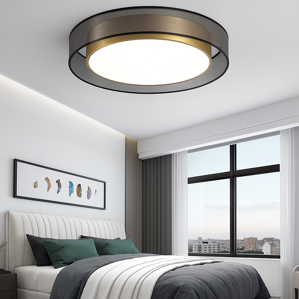 Gleam Loft Modern Ceiling Light – Elegant Gold Flush Mount Design for Stylish Interiors