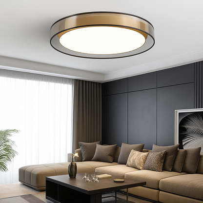 Gleam Loft Modern Ceiling Light – Elegant Gold Flush Mount Design for Stylish Interiors