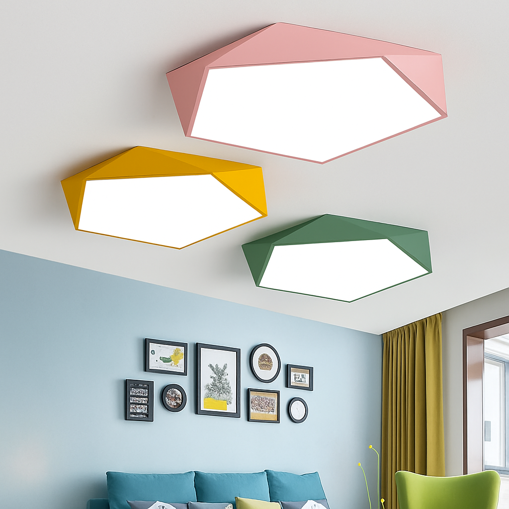 Glo Modern LED Ceiling Light – Geometric Design with Adjustable Brightness