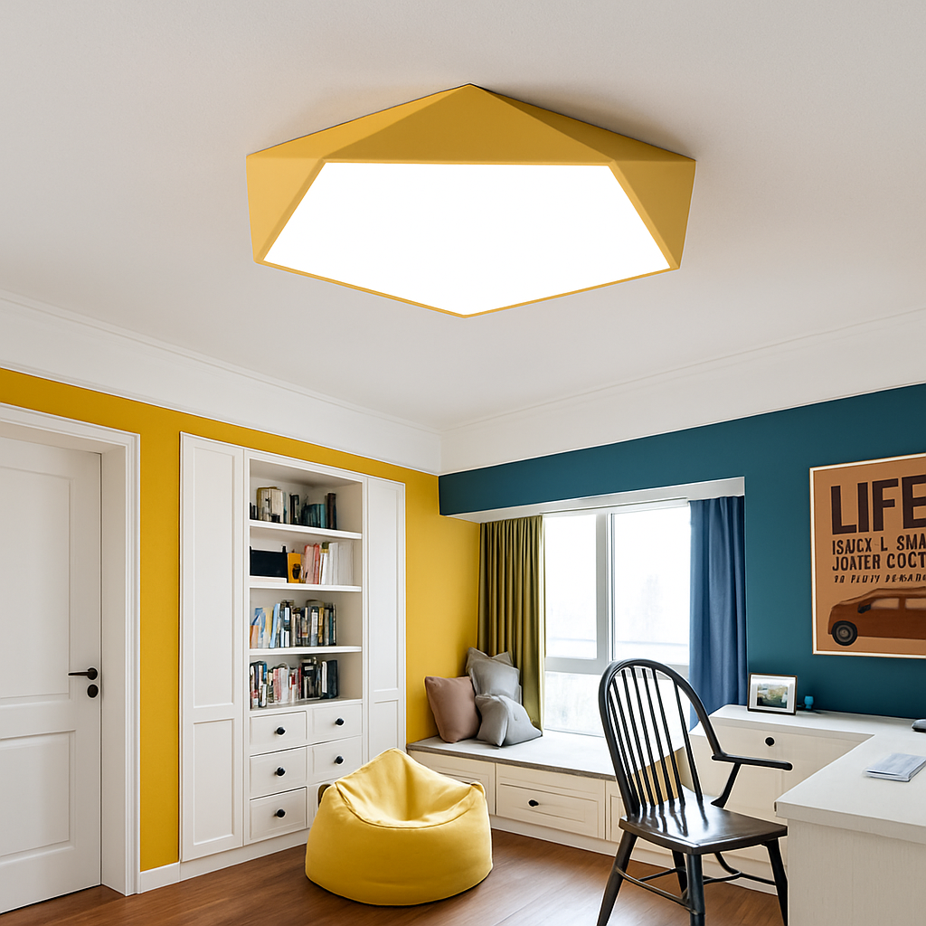 Glo Modern LED Ceiling Light – Geometric Design with Adjustable Brightness