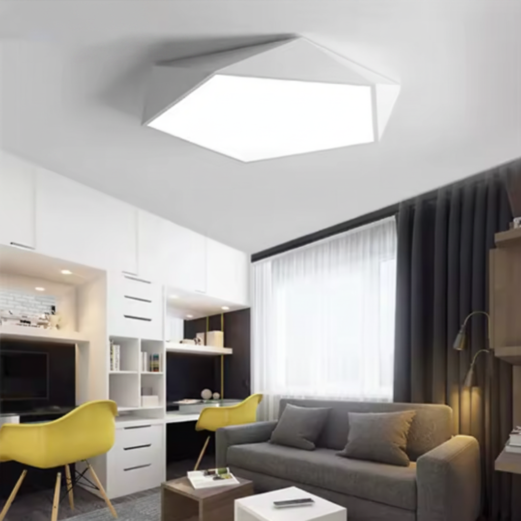 Glo Modern LED Ceiling Light – Geometric Design with Adjustable Brightness