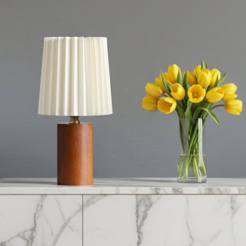 Walnut Glow Wood Table Lamp with USB LED Bedside Light