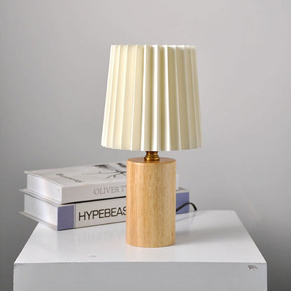 Walnut Glow Wood Table Lamp with USB LED Bedside Light
