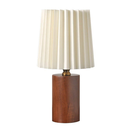 Walnut Glow Wood Table Lamp with USB LED Bedside Light