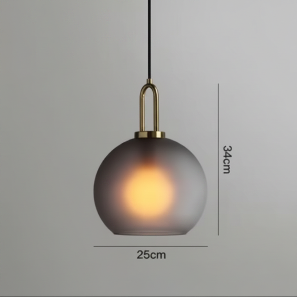 Havon Nordic Glass Pendant Light – Smoked Finish for Stylish Kitchen Lighting