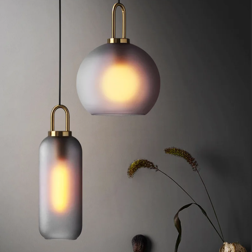Havon Nordic Glass Pendant Light – Smoked Finish for Stylish Kitchen Lighting