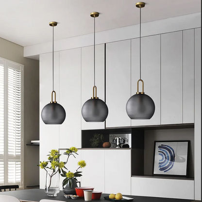 Havon Nordic Glass Pendant Light – Smoked Finish for Stylish Kitchen Lighting