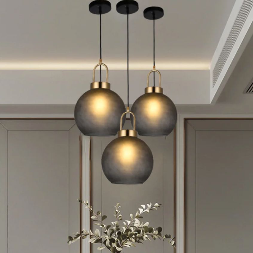 Havon Nordic Glass Pendant Light – Smoked Finish for Stylish Kitchen Lighting