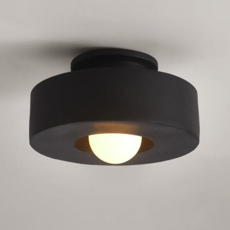Sora Minimalist Flush Mount Ceiling Light – Resin Build for Soft Ambient Lighting