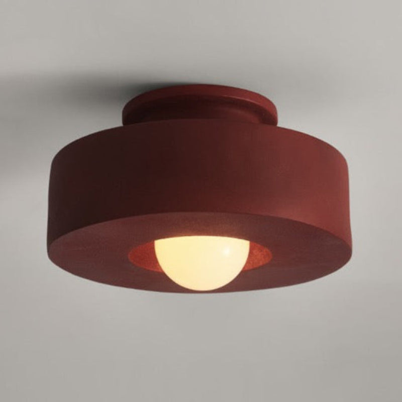 Sora Minimalist Flush Mount Ceiling Light – Resin Build for Soft Ambient Lighting