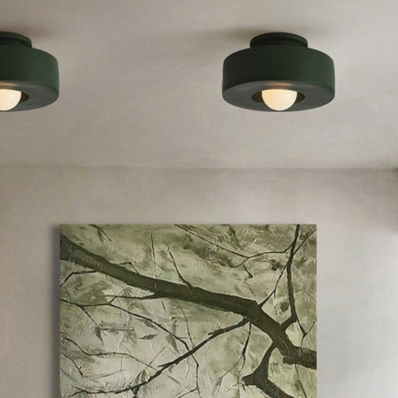 Sora Minimalist Flush Mount Ceiling Light – Resin Build for Soft Ambient Lighting