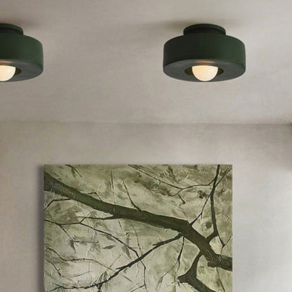 Sora Minimalist Flush Mount Ceiling Light – Resin Build for Soft Ambient Lighting