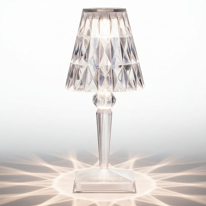 Diamond Modern Acrylic Table Lamp – Rechargeable Cordless Design for Elegant Spaces