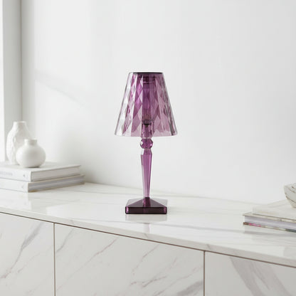 Diamond Modern Acrylic Table Lamp – Rechargeable Cordless Design for Elegant Spaces