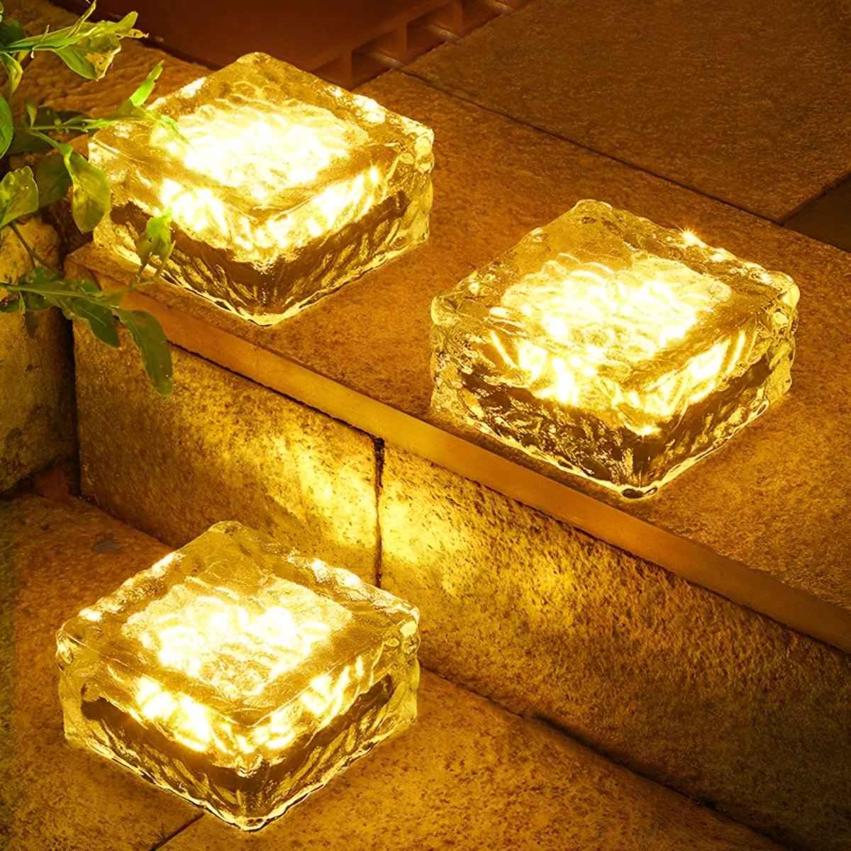Frostiva Solar Garden Lights Ice Cube Outdoor Pathway Illumination