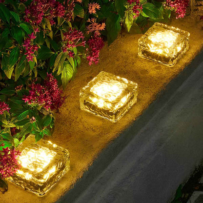Frostiva Solar Garden Lights Ice Cube Outdoor Pathway Illumination