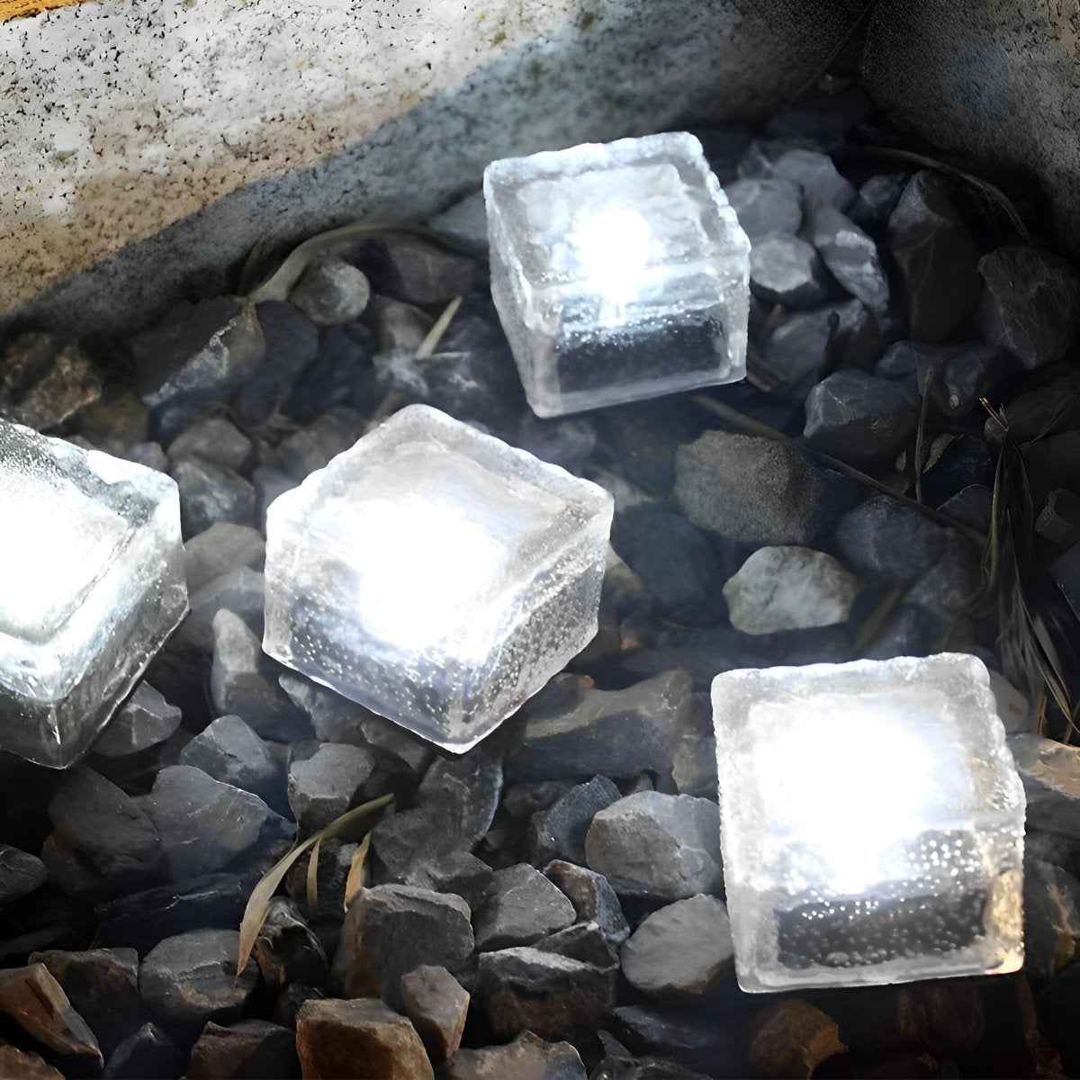 Frostiva Solar Garden Lights Ice Cube Outdoor Pathway Illumination