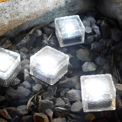 Frostiva Solar Garden Lights Ice Cube Outdoor Pathway Illumination
