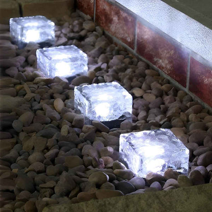 Frostiva Solar Garden Lights Ice Cube Outdoor Pathway Illumination