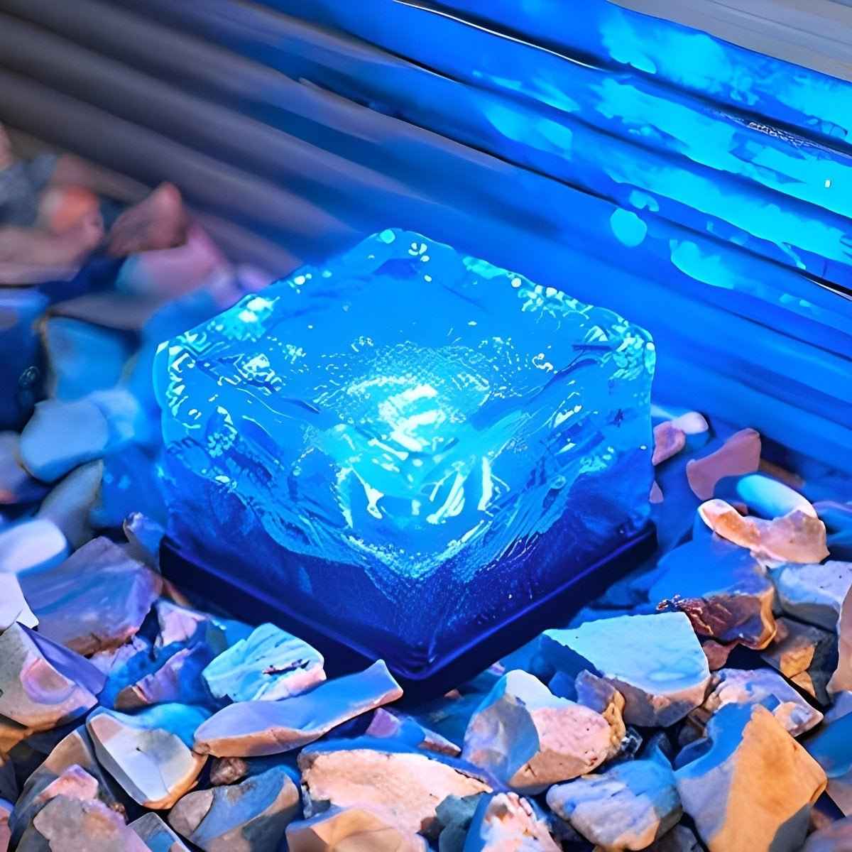 Frostiva Solar Garden Lights Ice Cube Outdoor Pathway Illumination