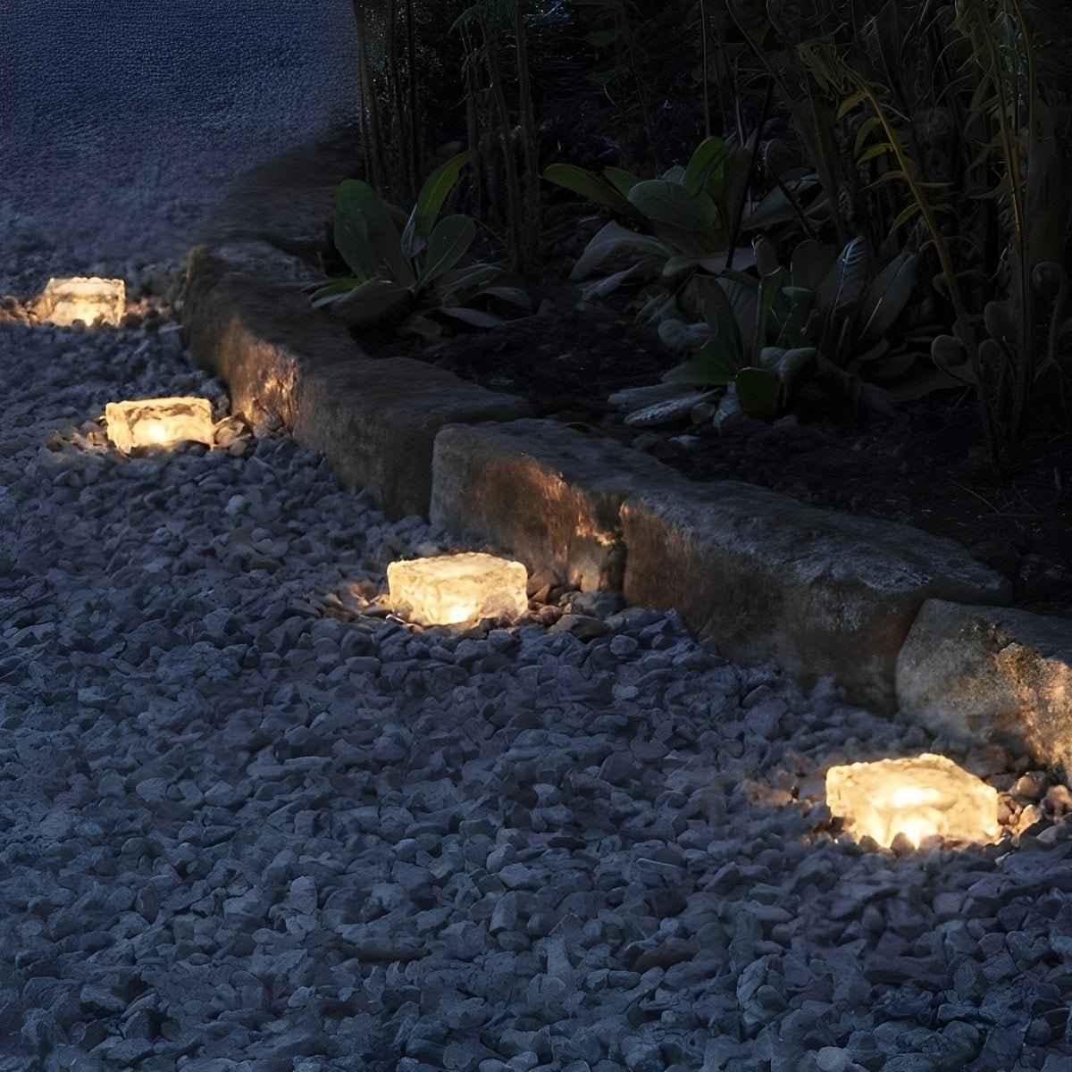 Frostiva Solar Garden Lights Ice Cube Outdoor Pathway Illumination