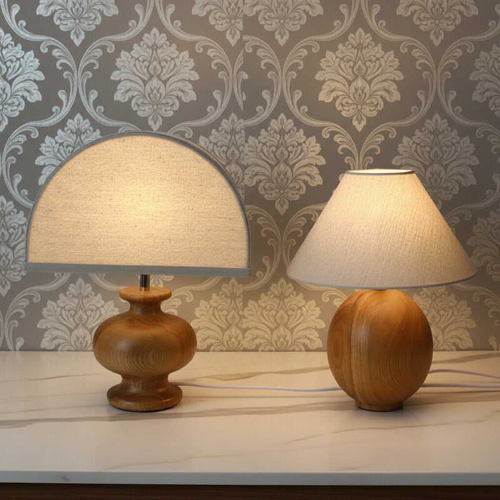 Ember Root Modern Brown Table Lamp with Solid Ash Wood