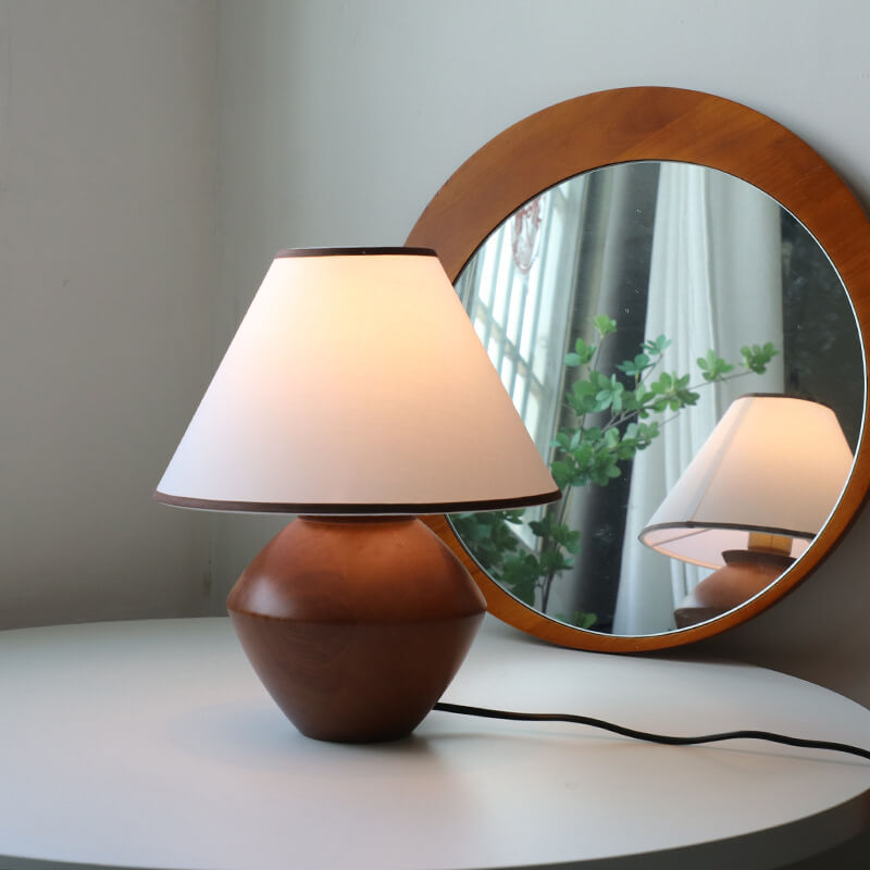 Ember Root Modern Brown Table Lamp with Solid Ash Wood
