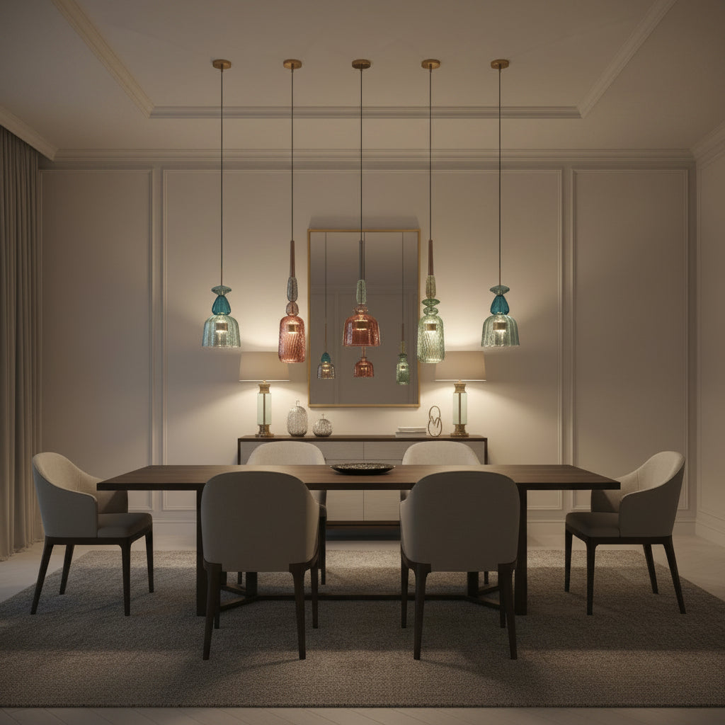 Esola Stylish Kitchen Pendant Lighting – Colorful Glass Design for Modern Spaces