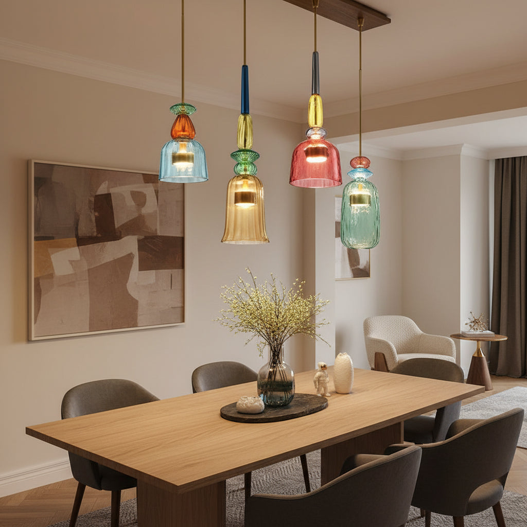 Esola Stylish Kitchen Pendant Lighting – Colorful Glass Design for Modern Spaces