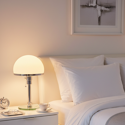 Venna Modern Table Lamp – Frosted Glass Shade for Soft Ambient Bedroom Lighting