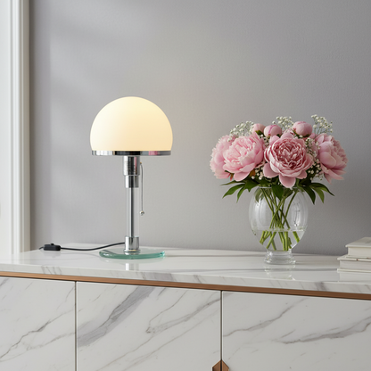 Venna Modern Table Lamp – Frosted Glass Shade for Soft Ambient Bedroom Lighting